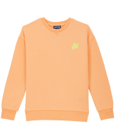 Sudadera en algodón con cuello redondo y tortuga bordada para niño Fluo fire vista frontal