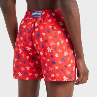 Men Swim Shorts Embroidered Ronde des Tortues - Limited Edition Poppy red 细节视图2