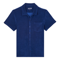 Camicia bowling unisex in cotone tinta unita Ink vista frontale