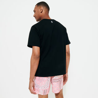 Men T-Shirt Bandana Logo Printed - Vilebrequin x BAPE® BLACK Black back worn view