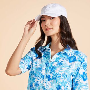 Embroidered Cap Turtles All Over Weiss Details Ansicht 1