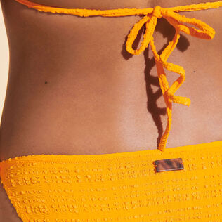 Women Bikini Bottom Mini Brief to be tied Plumetis Carrot details view 1