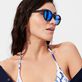 Unisex Solid Sonnenbrille Marineblau Vorderseite getragene Ansicht