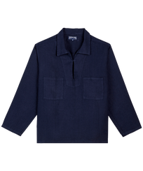 Solid Cabanjacke aus Wolle für Herren Marineblau Vorderansicht