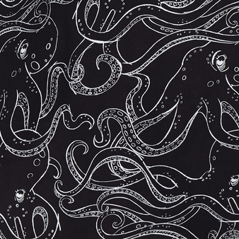 Men Swim Trunks Black Octopus Black print