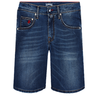 Men 5-Pockets Denim Bermuda Neo Medusa Med denim w2 front view