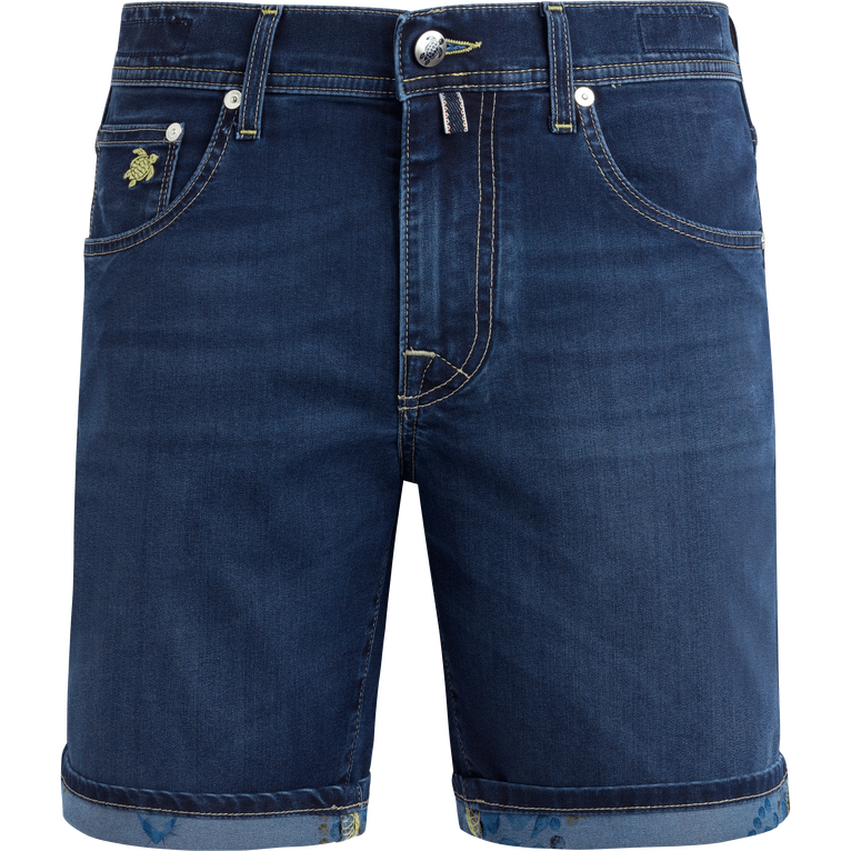 Men 5-pockets Denim Bermuda Shorts Vendôme Turtles - Garonne - Blue - Size 36 - Vilebrequin