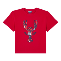 T-shirt bambino oversize in cotone biologico Graphic Lobsters Moulin rouge vista frontale