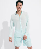 Chemise en tencel homme unie Thalassa vue portée de face