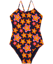 Girls One piece Printed - Girls One-piece Swimsuit Stars Gift, Navy front view