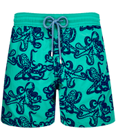 Men Swim Trunks Poulpes Flocked Emerald front view