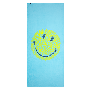 Toalla de playa con estampado Turtles Smiley - Vilebrequin x Smiley® Lazuli blue vista frontal