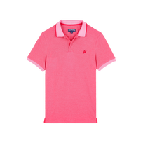 Men Organic Cotton Polo Shirt Solid Petunia front view