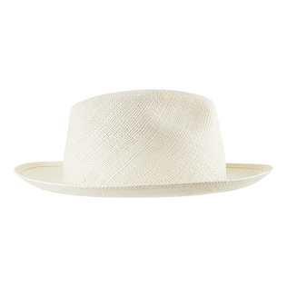 Natural Straw Panama Hat Solid Sand back view