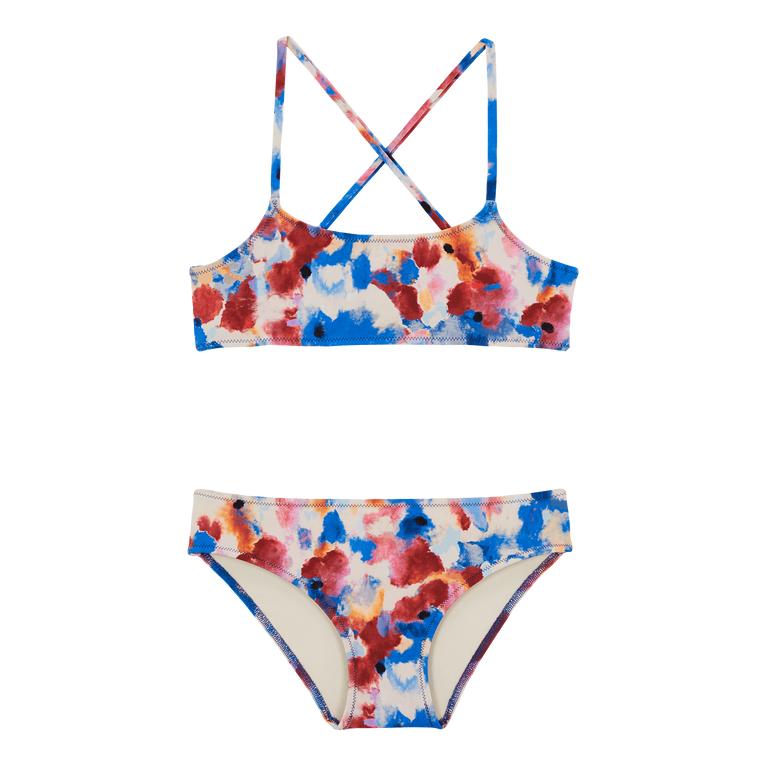 Girls Two Pieces Swimsuit Flowers In The Sky - Galac - Blue