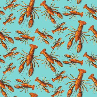 男士 Lobster 弹力游泳短裤 Lagoon 打印