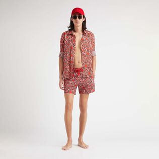 Camisa ligera en gasa de algodón de color liso con estampado Oursinades para hombre Amapola detalles vista 1
