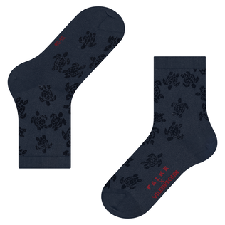 Women Socks Ronde des Tortues - Vilebrequin x Falke Navy details view 2