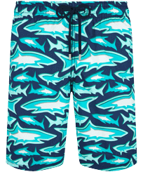 男士 Requins 3D 长款游泳短裤 Navy 正面图