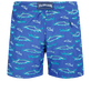 Men Embroidered Embroidered - Men Embroidered Swim Shorts Requins 3D - Limited Edition, Purple blue back view