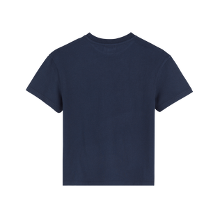 Camiseta de algodón orgánico con estampado Tahiti Turtles para niño Azul marino vista trasera