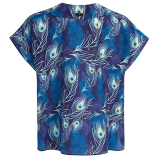 Top donna in cotone e seta Midnight vista posteriore