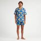 Men Linen Bowling Shirt Bathymétrie des Oceans St Barth Palace front worn view