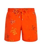 Men Swim Shorts Embroidered Tortue Multicolore - Limited Edition Apricot 正面图