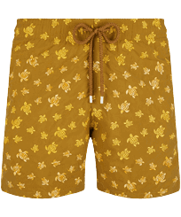 Men Swim Shorts Embroidered Micro Ronde Des Tortues - Limited Edition Bark front view