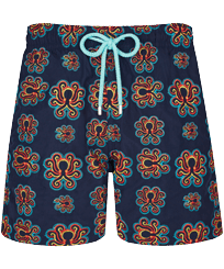 Men Swim Shorts Embroidered Poulpes Neon - Limited Edition Navy front view