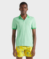 Men Organic Cotton Polo Shirt Solid Laser front worn view