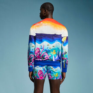 Men Cotton Sweatshirt Mareviva - Vilebrequin x Kenny Scharf Multicolor back worn view