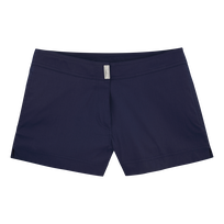 Women Swim Shorts Solid Navy front view