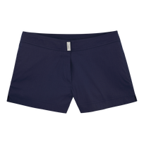 Pantalones cortos de baño en color liso para mujer Azul marino vista frontal