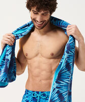Beach Towel Nautilus Tie And Dye Azure front worn view