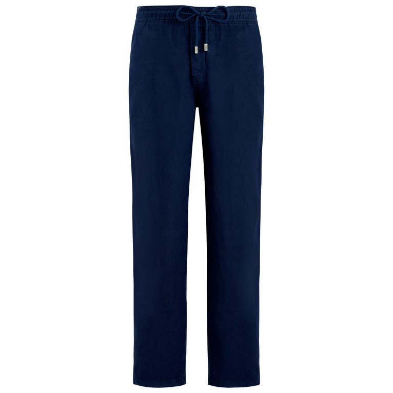 Men Linen Pants Solid - Pacha - Blue