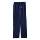Men Linen Pants Solid Azul marino vista frontal