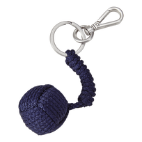 Ball Cord Keyring Navy front view