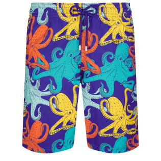 Costume da bagno uomo elasticizzato lungo Octopussy Purple blue vista frontale