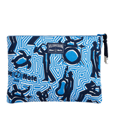 Zipped Linen Beach Pouch- Vilebrequin x Blue Note Earthenware front view