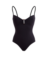 Costume intero donna a fascia tinta unita Nero vista frontale