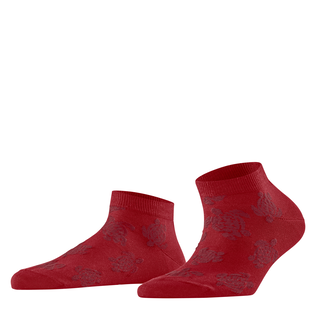 Women Sneaker Socks Ronde des Tortues - Vilebrequin x Falke Red front worn view