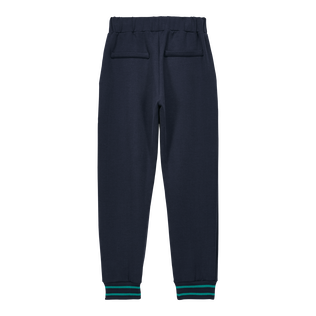 Boys Cotton Jogger Pants Rayures Navy back view