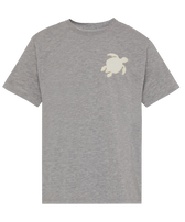 T-shirt en coton homme Patch Tortues Gris chine vue de face