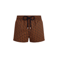Kurze Graphic Wrinkles Badeshorts für Herren Marineblau Vorderansicht