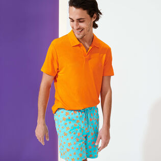 Men Swim Trunks Embroidered Micro Ronde Des Tortues - Limited Edition Lazulii blue details view 3