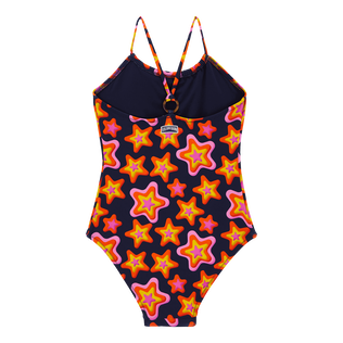 Bañador de una sola pieza con estampado Stars Gift para niña Azul marino vista trasera