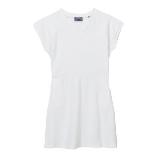 Girls Dress Solid White front view