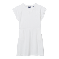 Girls Terry Dress Solid White front view