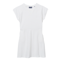 Girls Summer Dress Solid White front view